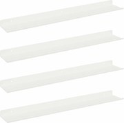 vidaXL Raft suspendat Pe perete 4 pcs Alb 60 x 9 x 2,5 cm Oțel