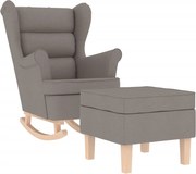 vidaXL Scaun balansoar cu taburet, gri taupe, material textil