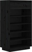 vidaXL Pantofar, negru, 60x34x105 cm, lemn masiv de pin