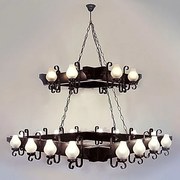 Candelabru rustic fabricat manual din lemn dim.130x130cm, 16+8 brate Queen WOOD-QU-SP24 (16+8)