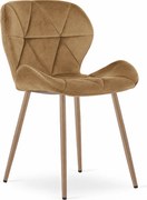 Scaun de sufragerie MANGO VELVET, maro deschis