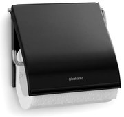 Suport hârtie igienică Brabantia ReNew 90300277, Rezistent la coroziune, Negru mat