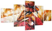 Tablou cu damă exotică în pălărie (125x70 cm), în 40 de alte dimensiuni noi