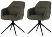 Set de scaune de sufragerie cu mecanism deîntoarcere HC-536 GRN2, 2 buc.