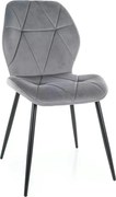 Scaun RICK, gri - Bluvel 14, stofa catifelata/metal, 48x56x86 cm