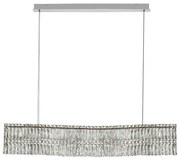 Lustra suspendata LED crom, cristale sticla NUVIA 120cm