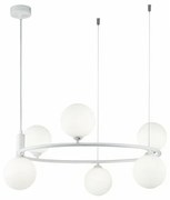 Lustra design modern cu 6 surse de lumina Ring alba MYMOD013PL-06W