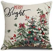 Fata de perna de Craciun HOLLY CHARM 45x45 cm, bej