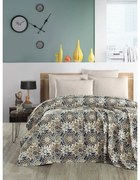 Cuvertură maro din bumbac 200x230 cm Pique – Mila Home