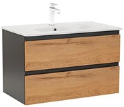 Dulap inferior Vario Forte 80 cu lavoar antracit-stejar