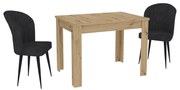 Set Masa Zeta, Stejar Artisan, 2 Scaune, Negre, 102 x 69 x 75 cm