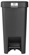 Cos de gunoi cu pedala Brabantia StepUp 1008476, 10 L, Materiale ecologice, Deschidere mare, Gri Inchis