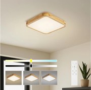 Brilagi - Corp de iluminat LED dimabil WOODLINE SQUARE LED/48W/230V, stejar 40x40 cm + telecomandă