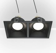 Corp incastrabil cu 2 spoturi directionabile design tehnic Dot negru