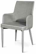 Scaun tip fotoliu Molino, structura metalica, tesatura - GRI