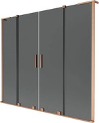 Mexen Velar L Duo paravan cadă cu 2 uși glisante 170 x 150 cm, grafit, cupru periat - 896-170-003-42-65