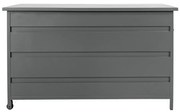 Ladă de grădină Cassis, aluminiu, gri, mare, 160x82x85 cm, 650 L