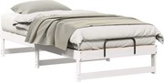 vidaXL Cadru de pat Alb 90 x 200 cm Lemn de pin masiv