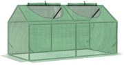 Outsunny Seră de Grădină Tip Cabană cu Acoperiș din PE, Seră pentru Grădină cu Țăruși și Margini Extinse, 120x60x60 cm, Verde | Aosom Romania