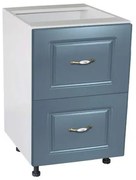 Corp inferior 50 cu 2 sertare metalice greutate Zebra MDF Albastru