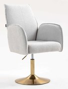 HR280N Scaun Gri Boucle cu Bază Aurie