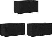 vidaXL Set comodă TV 3 pcs Negru 60 x 30 x 30 cm Lemn compozit