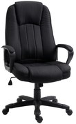 Fotoliu Birou cu Masaj, Interfata USB si Inaltime Reglabila, Tesatura efect in, Roti pivotante 60x74x106-116cm, Negru Vinsetto | Aosom Romania