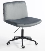 HR150K Scaun Grafit din Catifea cu Bază Neagră