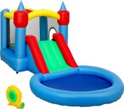 AIYAPLAY Castel Gonflabil Trambulină 4 în 1, Tobogan, 415x205x190cm, Multicolor | Aosom Romania
