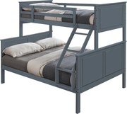 Pat supraetajat NEVIL 90x200/140x200, gri antracit, cu somiera