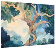 Tablou pe sticlă – Arbore cosmic (70x50 cm)