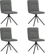 vidaXL Scaune de bucătărie pivotante, 4 buc., gri închis, textil