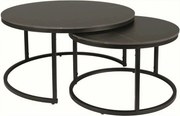 Set 2 masute cafea FERRANTE D, negru, ceramica/metal