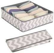 Organizator sertar 7 compartimente 32x32x10 cm, Zig Zag gri