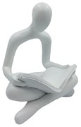 Statueta THE READER, Alb, 12x18cm