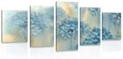 Tablou 5-piese păpădie albastră în design de acuarelă