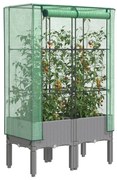 vidaXL Strat înălțat cu husă de seră, aspect ratan, 80x40x140 cm