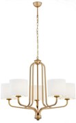 Candelabru cu 5 brate design modern Maranello auriu, alb