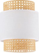 Abajur de schimb BOHO E27 pentru lampă de masă și lustru, Ø 20 cm, din ratan, alb
