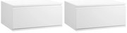 HOMCOM Set 2 Noptiere Suspendate cu Sertar, Design Modern pentru Dormitor și Living, PAL și MDF, Dimensiuni 49x38x23cm, Alb Elegant | Aosom Romania