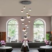 Lustra XXL cu 14 pendule LED dimabila cu telecomanda Sphere SV-793258GD