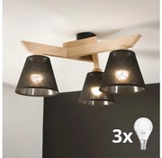 Lustră aplicată Brilagi ANTHONY 3xE14/40W/230V stejar/negru