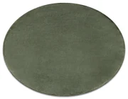 Covor lavabil modern POSH cerc shaggy verde, pluș anti-alunecare