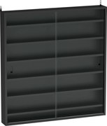 HOMCOM Dulap Tip Vitrină de Expoziție cu Rafturi Reglabile, Montată pe Perete, Negru | Aosom Romania