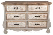Comoda bej, din lemn masiv, aspect vintage, Eloise