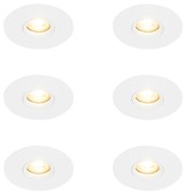 Set de 6 Spoturi încastrate Moderne Albe 12 cm - Buco