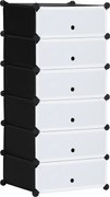 HOMCOM Mobilier pentru incaltaminte modular, 6 cuburi 45x35x17cm din plastic PP si otel, alb | Aosom Romania