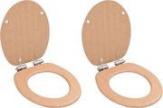 vidaXL Capace WC cu închidere silențioasă, 2 buc., MDF, design bambus