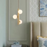 Lustra LED Pendul Elit's Imala, 3 Abajururi, bec G9 Gold