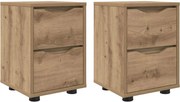 vidaXL Mese de noptieră 2 pcs Stejar Artizanal 30,5 x 30 x 43 cm